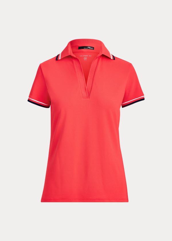 Camisa Ralph Lauren Mujer Rojos - Piqué Short-Sleeve Golf - YFDHI2651